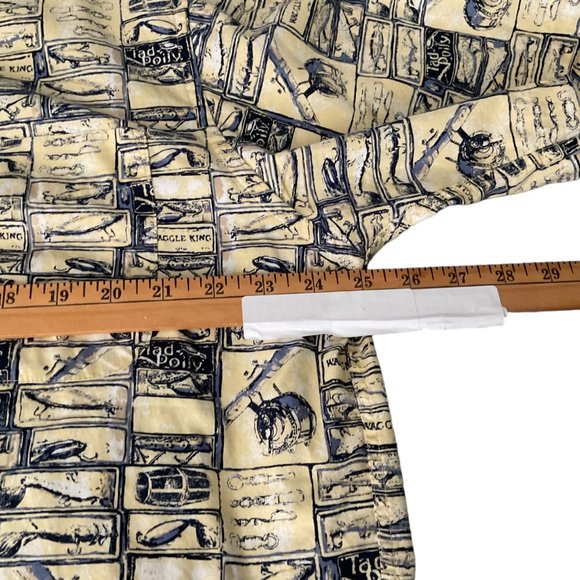 Crossings Mens L Casual Short Sleeve Button Down Shirt Fish Design Rn 37763 - Picture 6 of 9